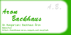 aron backhaus business card
