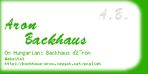 aron backhaus business card